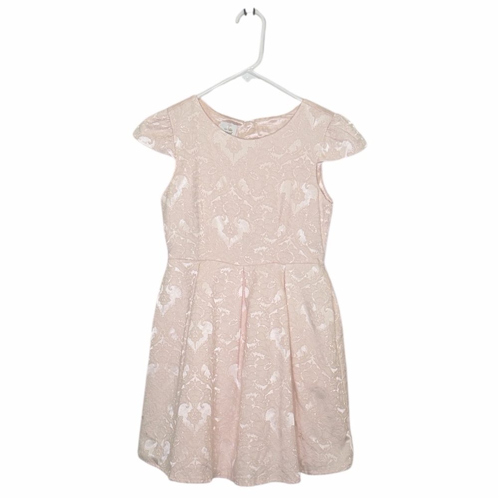 Special Editions Girls embellished damask dress in pink Size Large 10-12